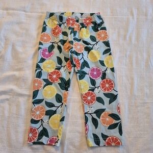 Hanna Andersson girls 130 or 8 citrus print capri pants VGUC